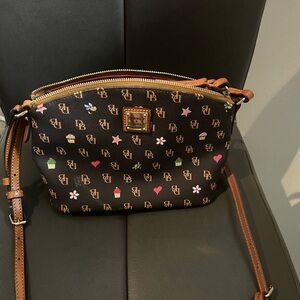 Dooney & Bourke Monogram Crossbody Bag in Black and Brown